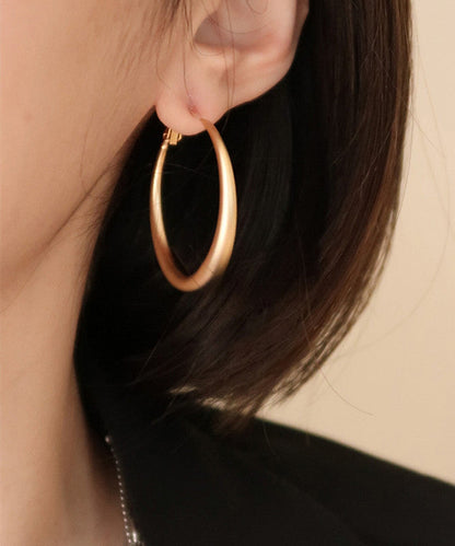 Gold Copper Overgild Round Hoop Earrings