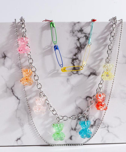 Diy Silk Metal Layered Little Bear Tassel Waist Chain
