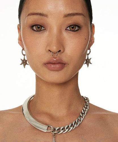 Silk Stainless Steel Alloy Star Wortex Hoop Earrings