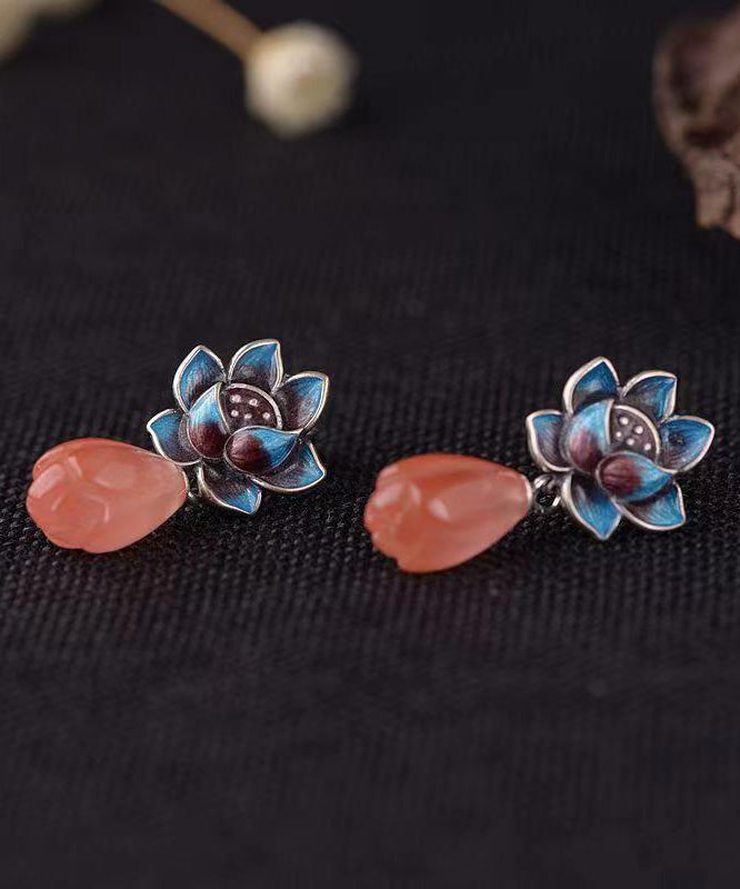 Cloisonne Pearl Stud Earrings