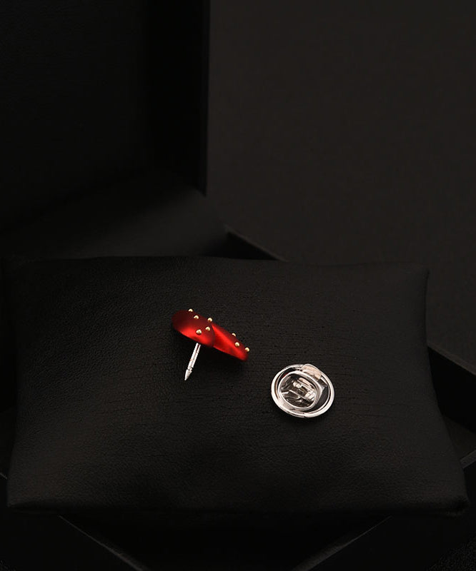 Red Stainless Steel Love Brooch