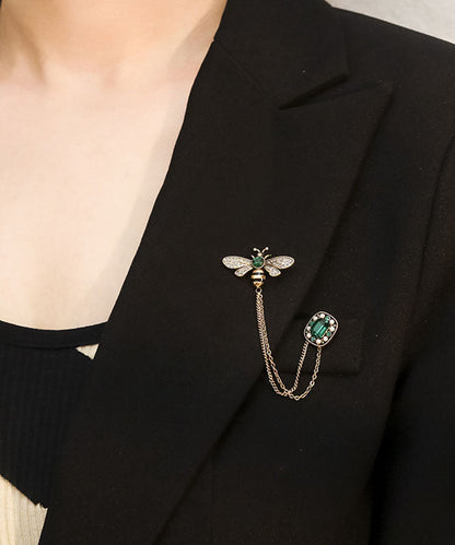 Copper Overgild Zircon Bee Tassel Brooches