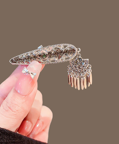 Metal Alloy Zircon Hollow Out Tassel Hairpin