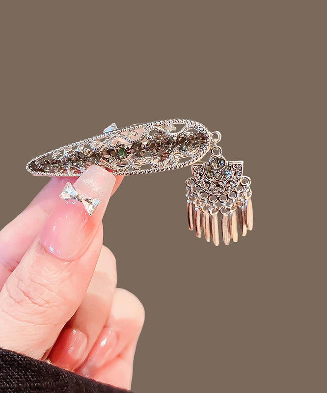Metal Alloy Zircon Hollow Out Tassel Hairpin