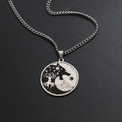 The Wolf Howling at the Moon Necklace