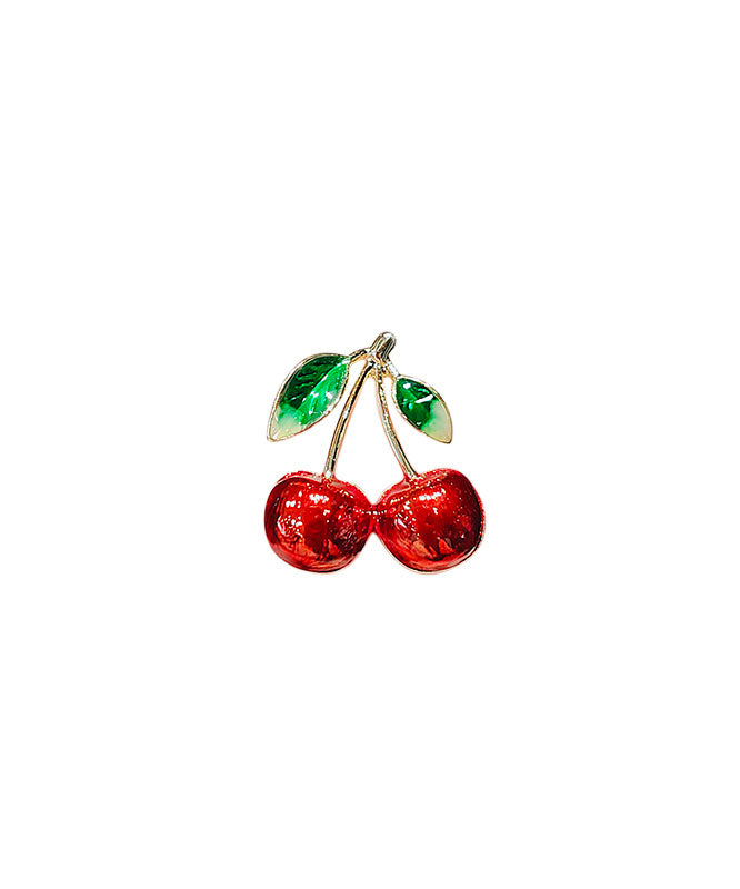 Red Alloy Painting Oil Cherry Brooches