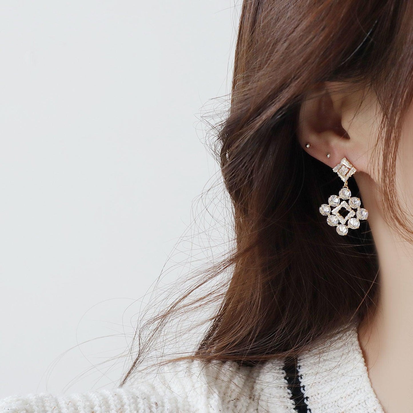 [] Baroque Earrings -krystal
