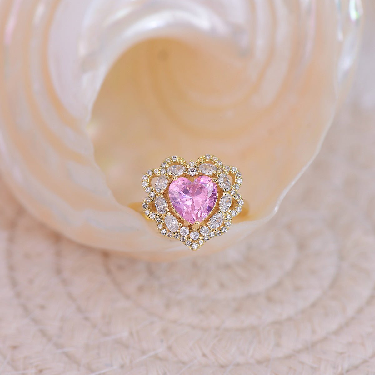 Melody Pink Heart Ring