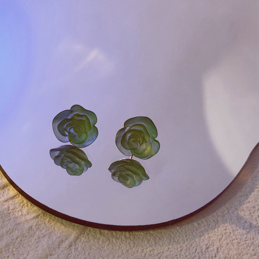 [] Rose Stud Earrings (3 Colors)