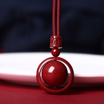 Buddha Stones Cinnabar Om Mani Padme Hum Pixiu Blessing Lucky Bead Necklace Pendant