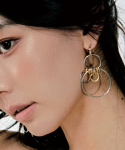 New Sterling Silver Asymmetrical Hoop Earrings