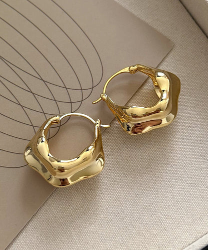 Gold Copper Overgild Hoop Earrings