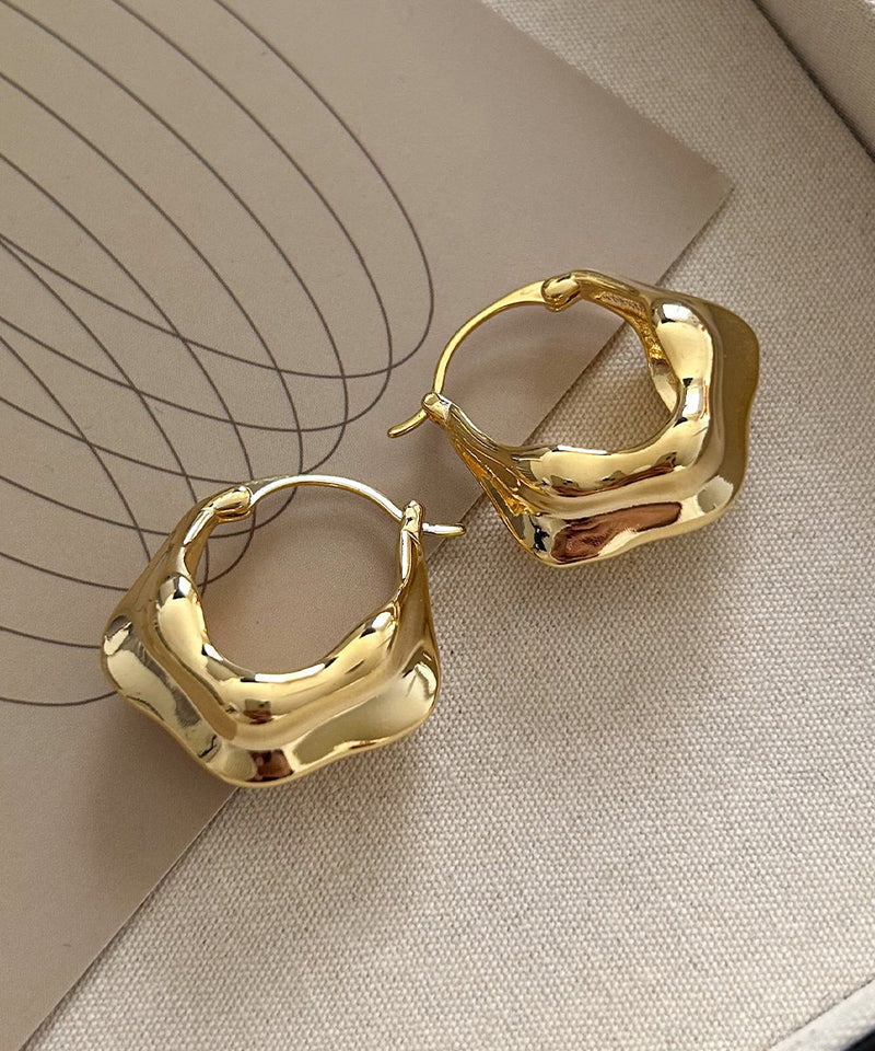 Gold Copper Overgild Hoop Earrings