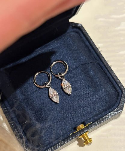 Silk Sterling Silver Zircon Drop Earrings
