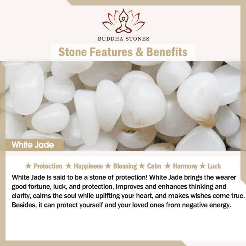 Buddha Stones Laughing Buddha White Jade Luck Blessing Titanium Steel Chain Necklace Pendant