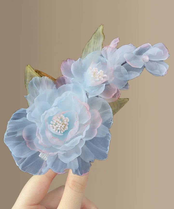 Stylish Blue Tulle Alloy Hairpin