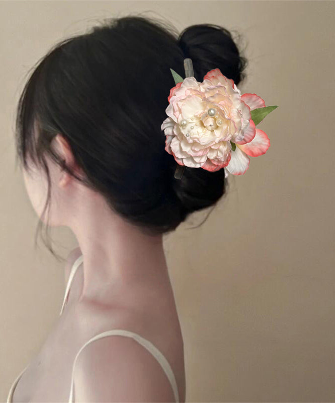 Gradient Color Alloy Pearl Peony Hairpin