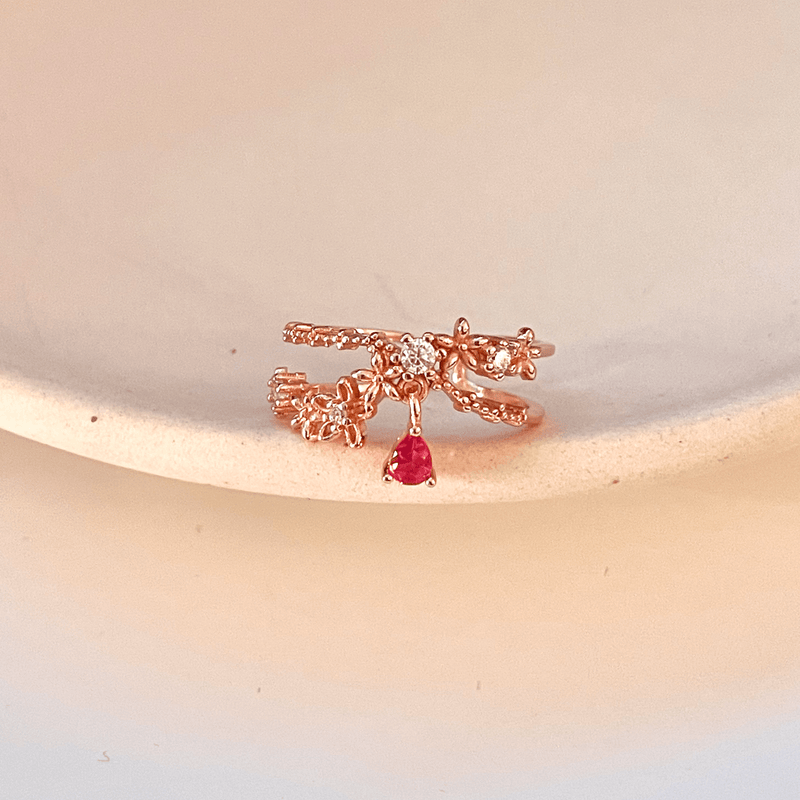 [] Hyacinth Dangly Flower Ring
