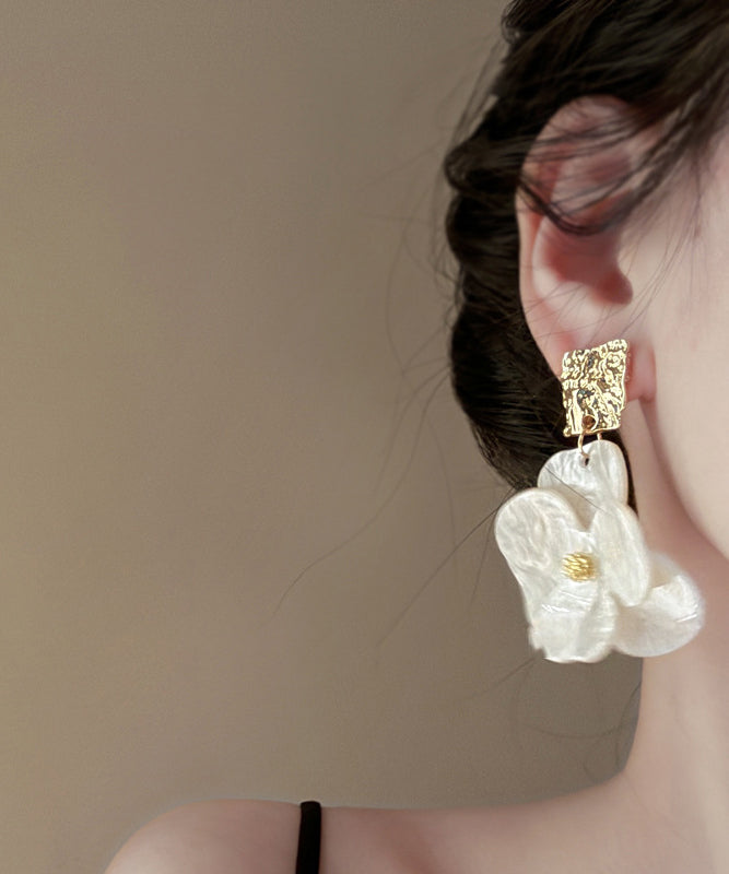 White Acrylic Drop Earrings