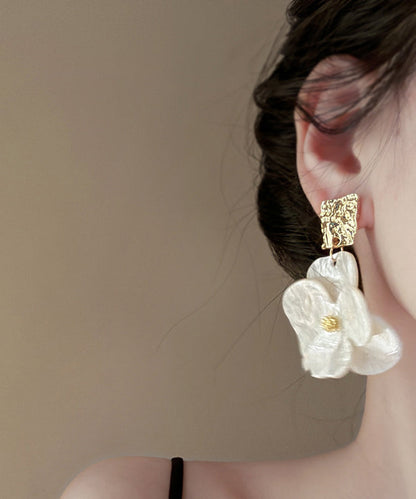 White Acrylic Drop Earrings