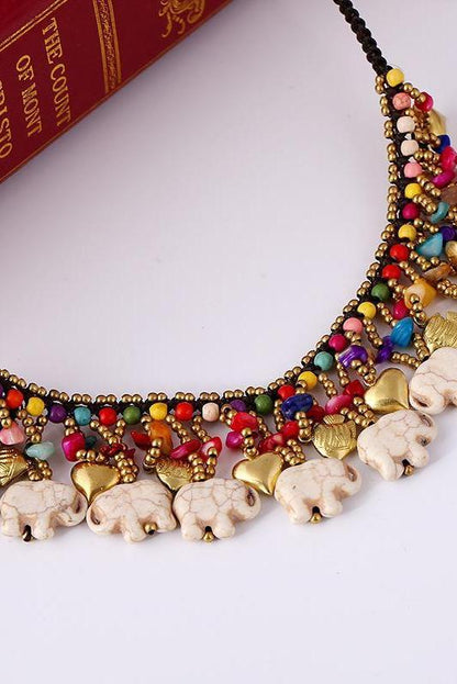 Elephant Pendant Beach Necklace