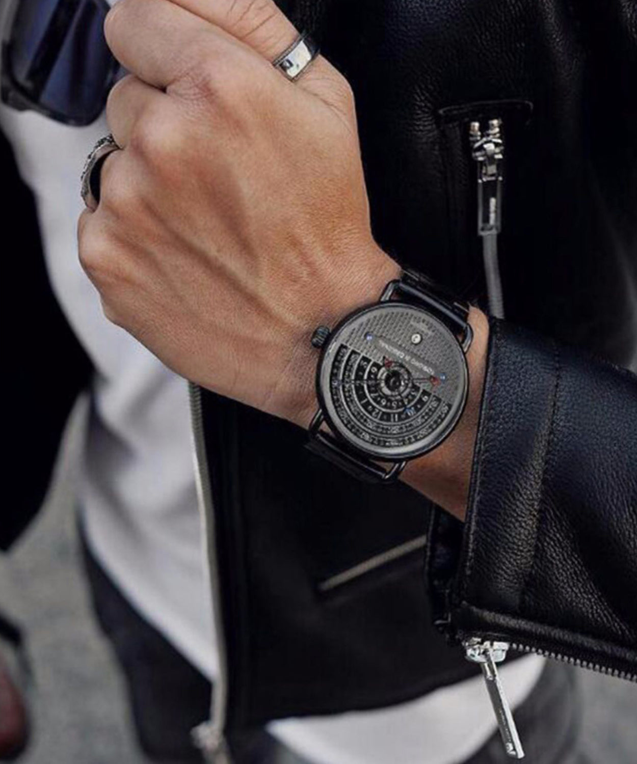 Black Stainless Steel Machinery Watches