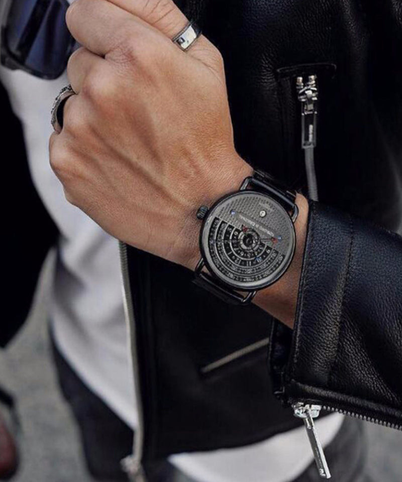Black Stainless Steel Machinery Watches