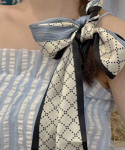 Stylish Beige Cloth Plaid Print Hair Band