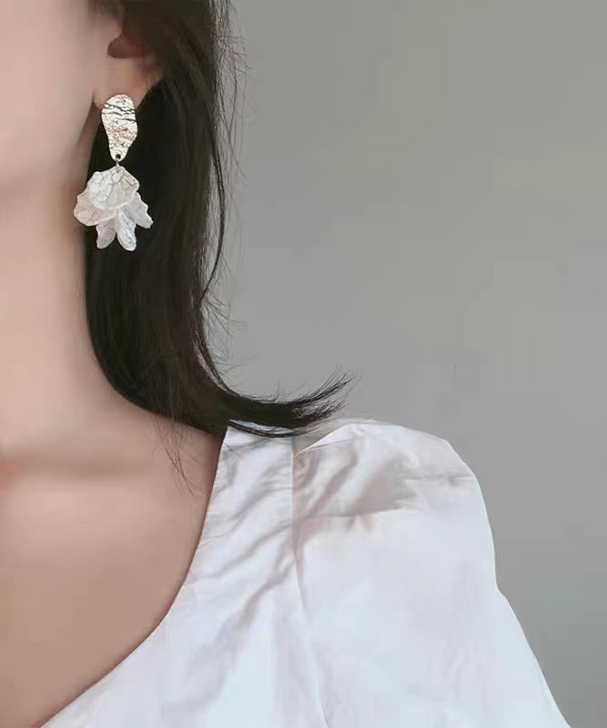 White Sterling Silver Drop Earrings