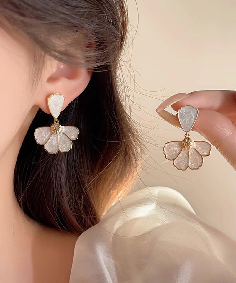 Modern Gold Copper Alloy Shell Drop Earrings