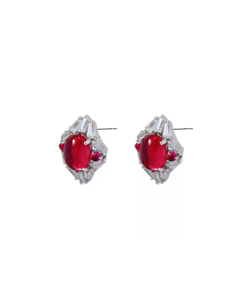 Scarlet Elegance Ruby Stud Earrings