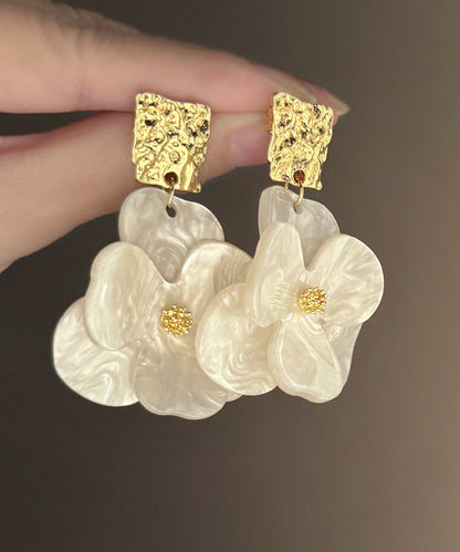 White Acrylic Drop Earrings