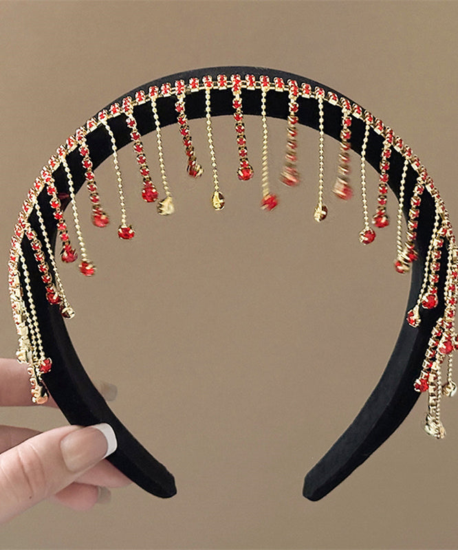 Black Overgild Zircon Tassel Hairpin
