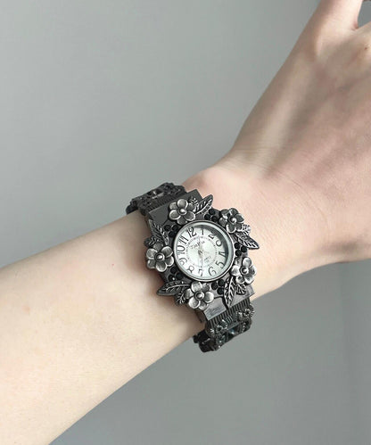 Retro Black Metal Hollow Out Watches