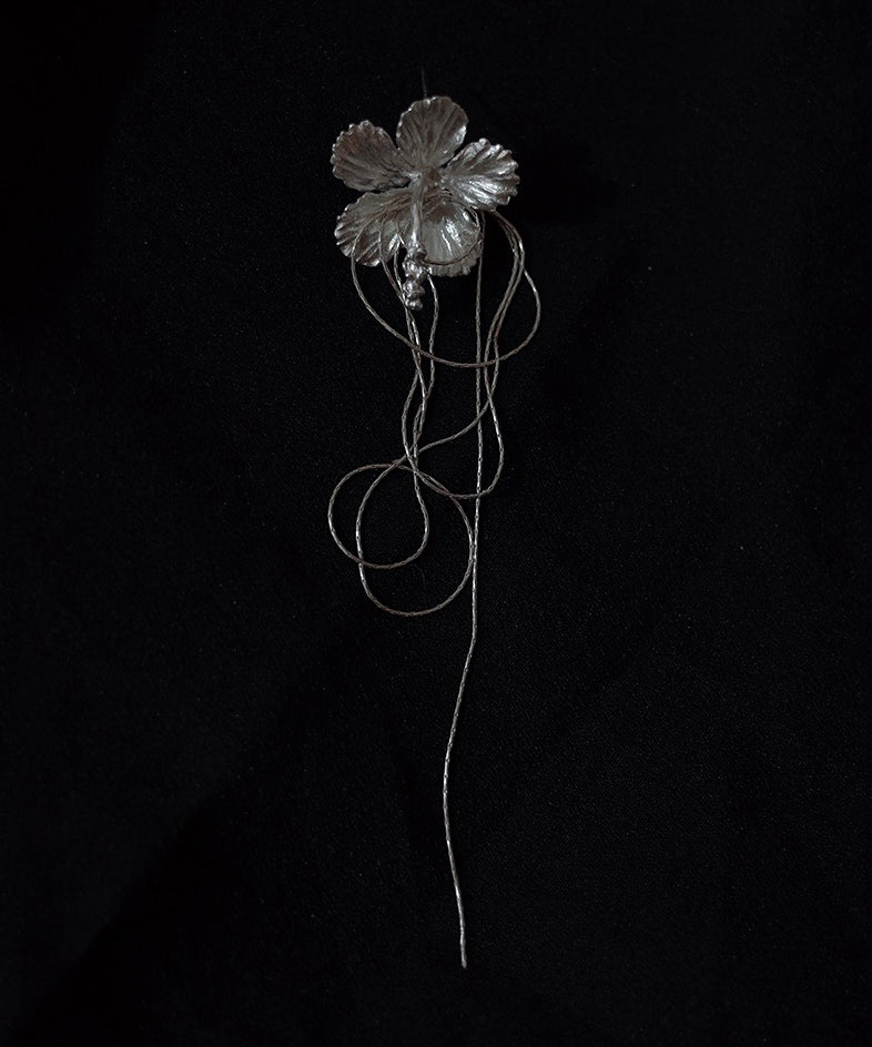 Novelty Silk Sterling Silver Chain Tassel Asymmetry Drop Earrings