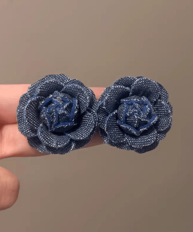 Denim Blue Sterling Silver Stud Earrings