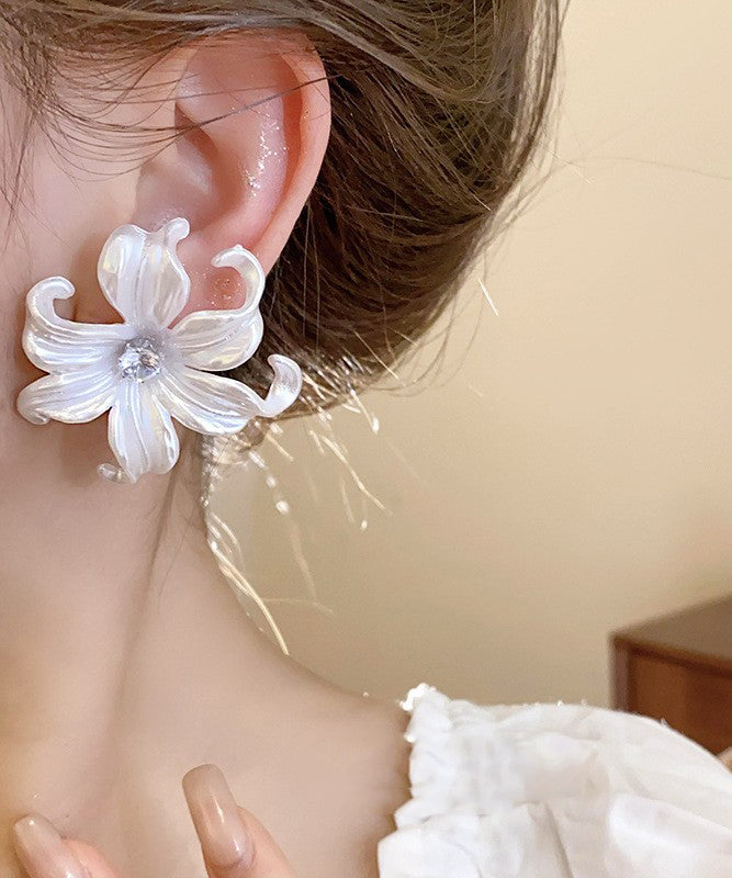 White Zircon Stud Earrings
