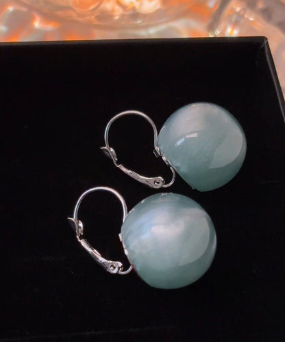 Blue Sterling Silver Ball Drop Earrings