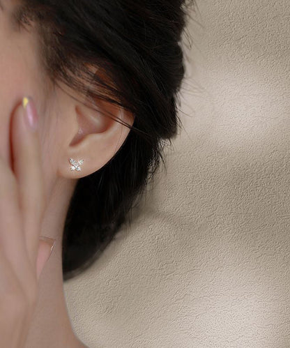 Fine Silk Stergild Silver Zircon Butterfly Stud Earrings