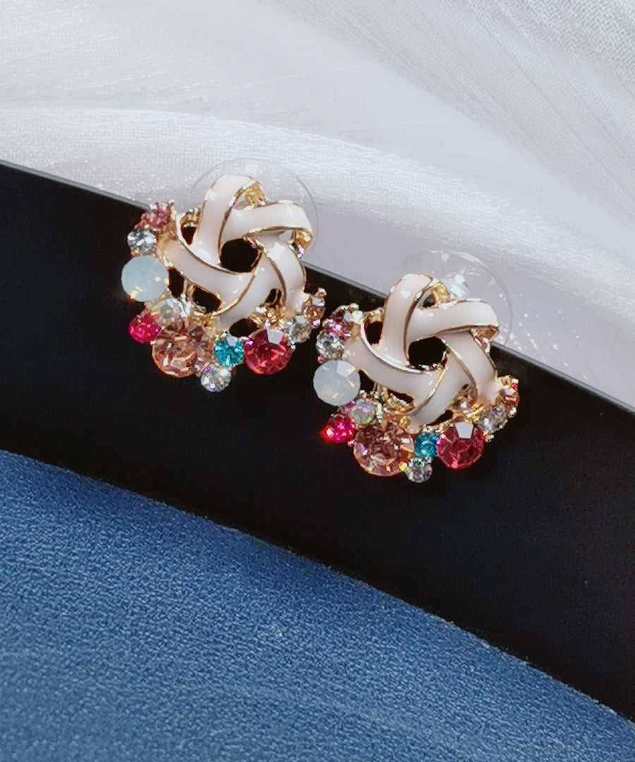 Rainbow Alloy Zircon Stud Earrings