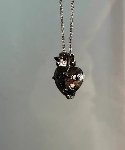 Original Design Black Copper Overgild Zircon Rose Love Pendant Necklace