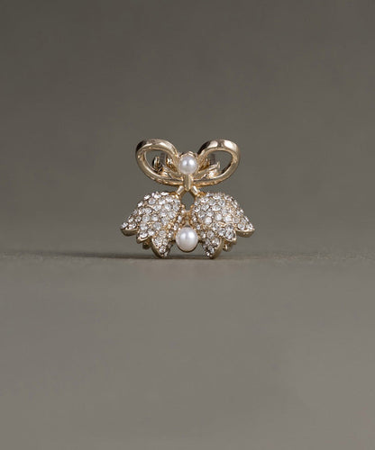 Style Gold Alloy Zircon Pearl Lily of the Valley Hairpin