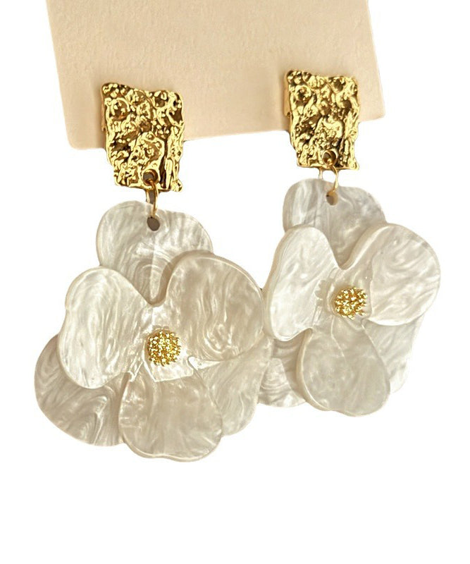 White Acrylic Drop Earrings