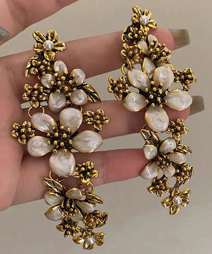 French Tassel Metal Stud Earrings