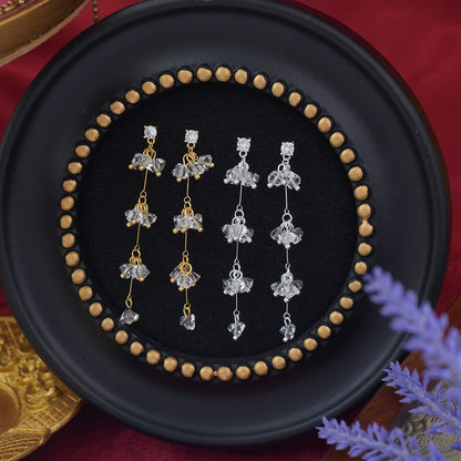 Elara Crystal Earrings in Silver