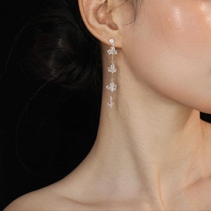 Elara Crystal Earrings in Silver