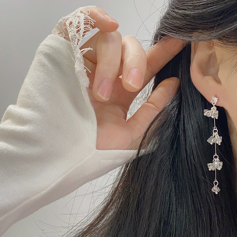 Elara Crystal Earrings in Silver
