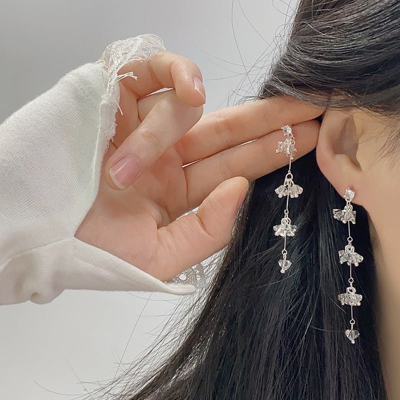 Elara Crystal Earrings in Silver