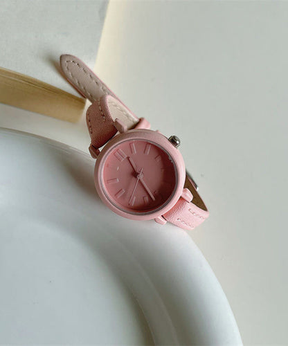 Tea Color Genuine Leather Waterproof Watch