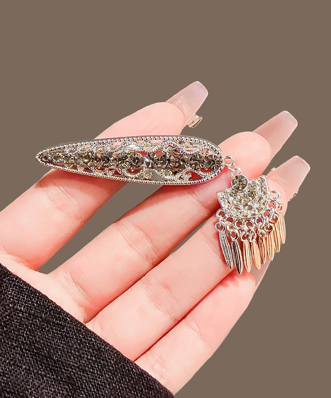 Metal Alloy Zircon Hollow Out Tassel Hairpin